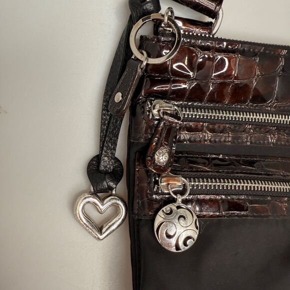 Brighton Brown Leather Alligator Embossed Crossbody Handbag E345145 Vintage - Picture 5 of 16